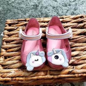Mini Melissa Pink Glitter Shoes